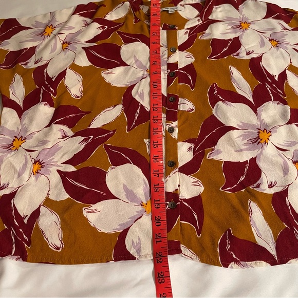 Madewell Island Magnolias Getaway Button Down Oversize Crop Top Size S - Picture 8 of 9